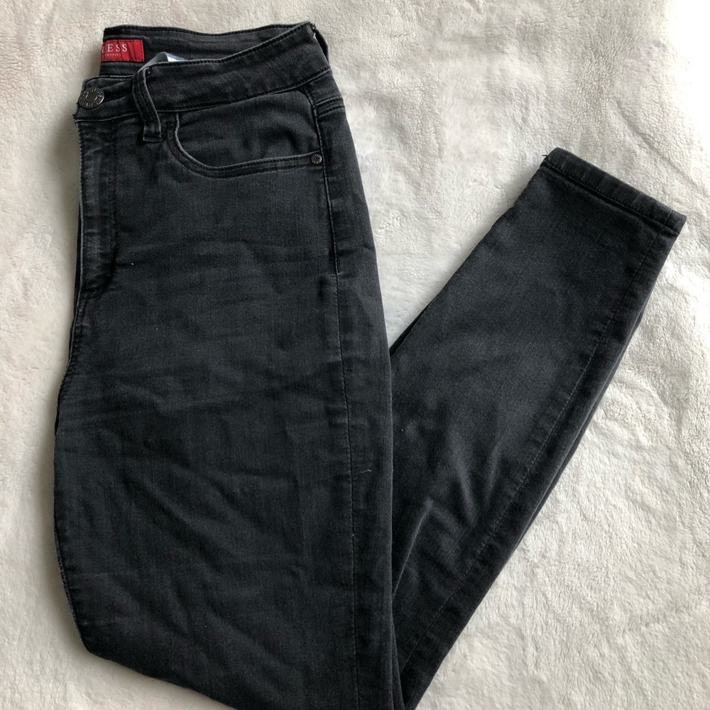 GUESS black high rise stretch skinny Jeans
